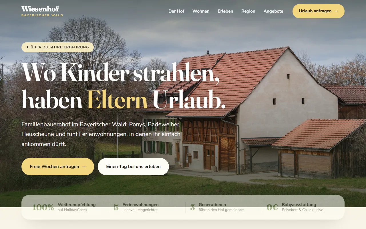 Projektvorschau: Bauernhof-Website mit Hofladen-Charme
